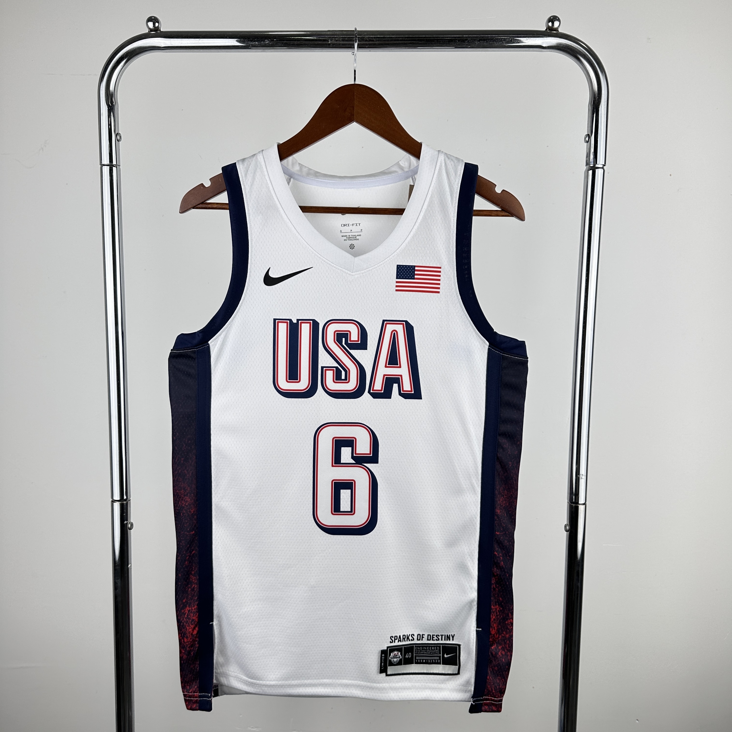 2024 Olympic USA 6 James White Nike NBA Jersey